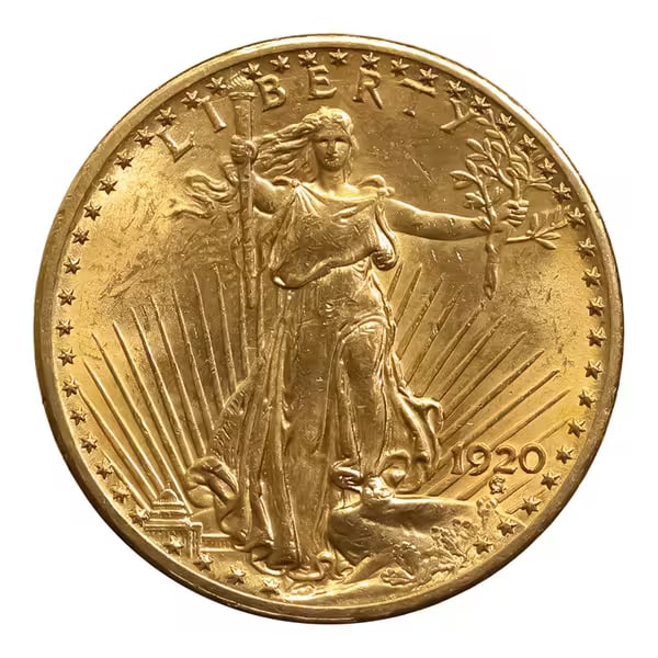 $20 Gold Saint Gaudens 1920 Uncirculated: The 1920 $20 Gold Saint-Gaudens in Uncirculated condition is a distinguished example of American coinage, celebrated for its artistic elegance, historical significance, and superb preservation.