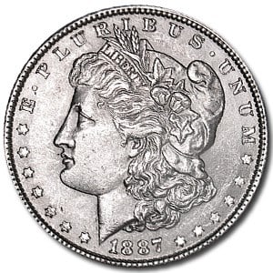1887- Morgan Dollar Cracked From Roll: The Morgan Dollar 1887 (Cracked From Roll) features bright original luster and fresh uncirculated surfaces with strong eye appeal. A classic 90% silver issue offering lasting collector and bullion dem