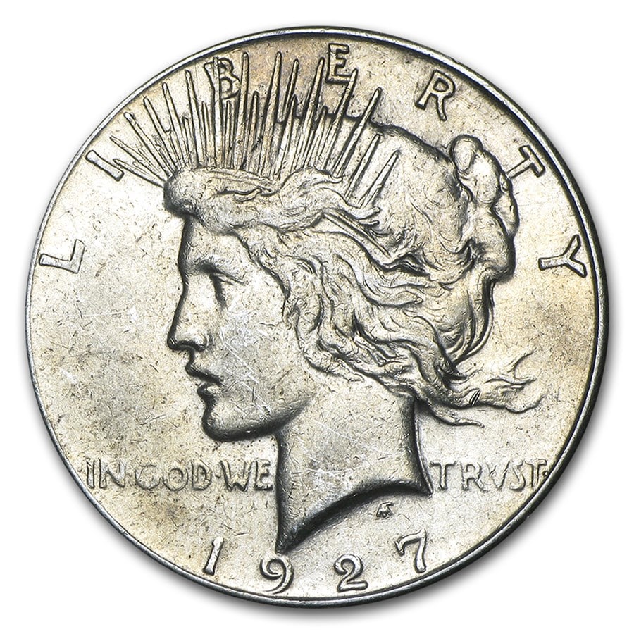1927 - S- Peace Silver Dollar: The 1927-S Peace Dollar from the San Francisco Mint carries strong collector interest in 90% silver format. A branch-mint issue valued for scarcity in higher grades