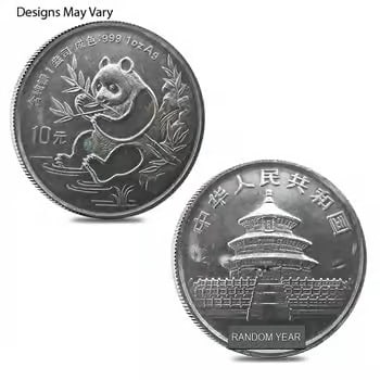 1 oz Chinese Silver Panda Random Year (Milky, Scruffy, Damaged, Cleaned): This 1 oz Chinese Silver Panda contains .999 fine silver and will be from a random year of the popular series. The coin may show milk spots, scratches, cleaning marks, or general wear. Despite cosmeti