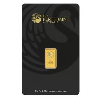 1 Gram Perth Mint Gold Bar .9999 Fine (in Assay) (1 of 2)