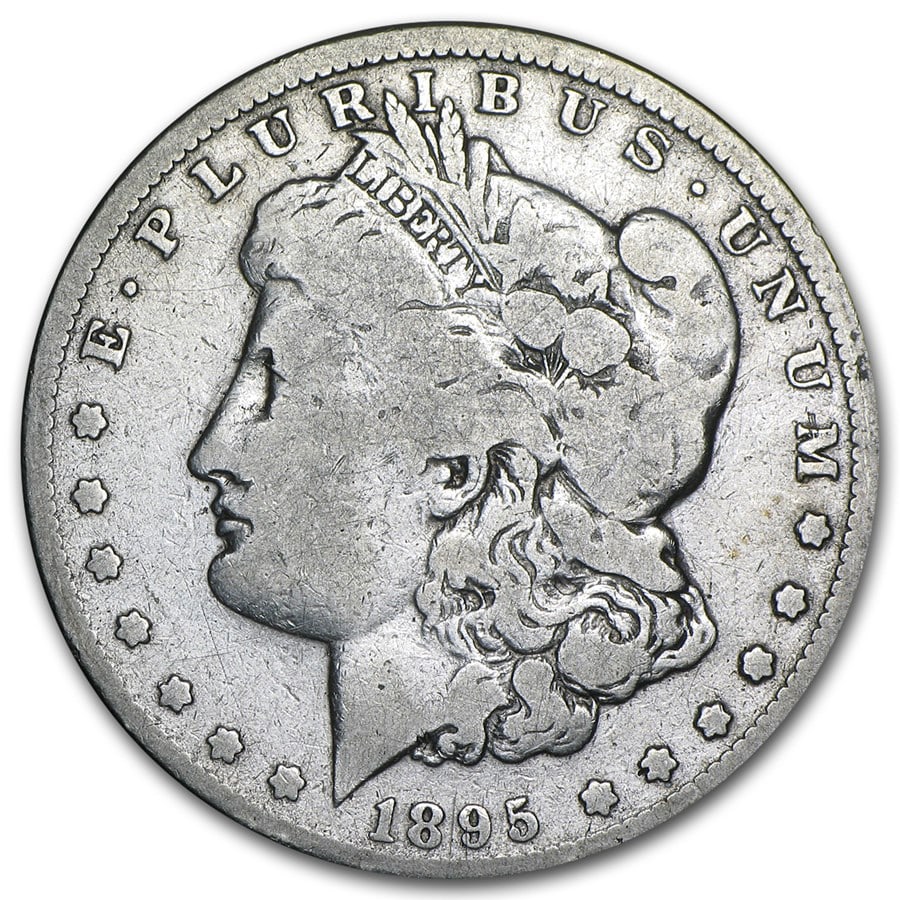 Morgan Silver Dollar G-VG 1895-O: 1895-O Morgan Silver Dollar struck at the historic New Orleans Mint a scarce low-mintage issue from the final years of the silver shortage with only 450,000 produced, heavily circulated and seldom fou