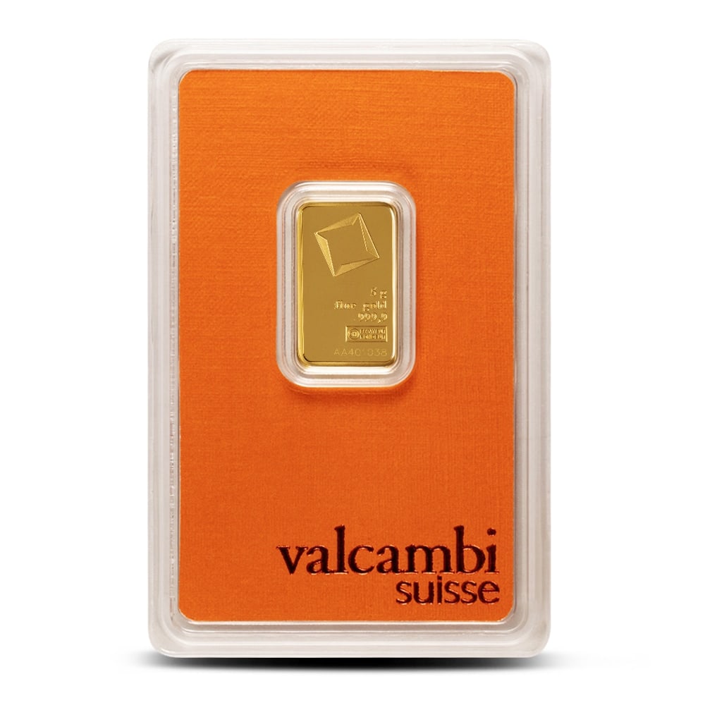 5 Gram Valcambi Gold Bar (New w/ Assay) (1 of 2)