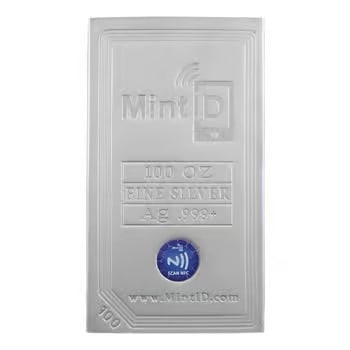 100 oz MintID Silver Bar .999+ Fine (NFC Scan Authentication) (1 of 2)
