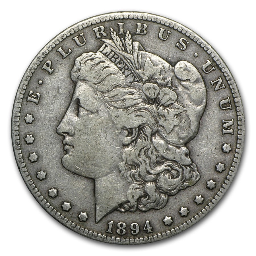 Morgan Silver Dollar Very Fine Condition 1894-S: 1894-S Morgan Silver Dollar struck at the renowned San Francisco Mint — celebrated for superior strike quality and stronger eye appeal than many counterparts, with the coveted “S” mintmark f
