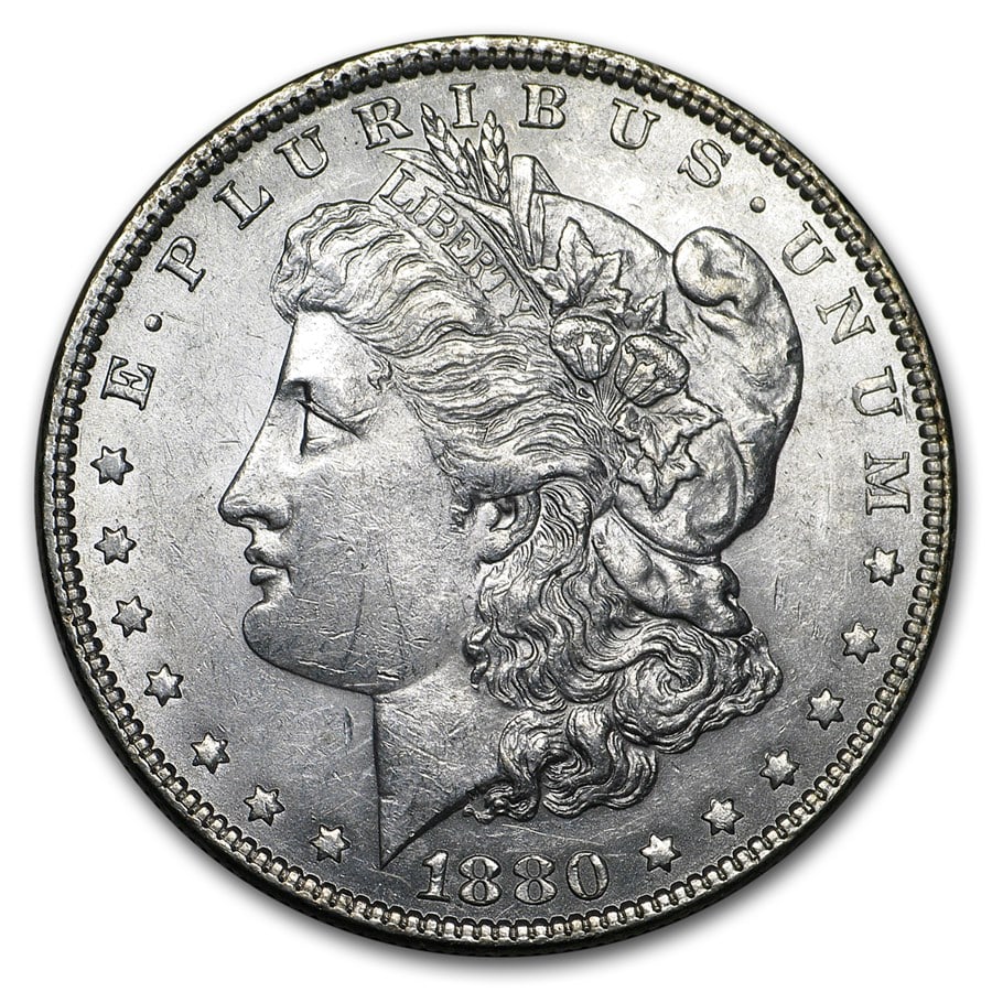 1880- Morgan Dollar Cracked From Roll: The 1880 Morgan Silver Dollar (Cracked From Roll) presents bright, original surfaces with strong eye appeal and minimal handling. A timeless 90% silver classic combining historical significance with s