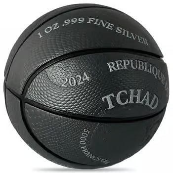 2024 Chad 1 oz Silver Black Mamba Snake Basketball Spherical Coin .999 Fine (1 of 2)