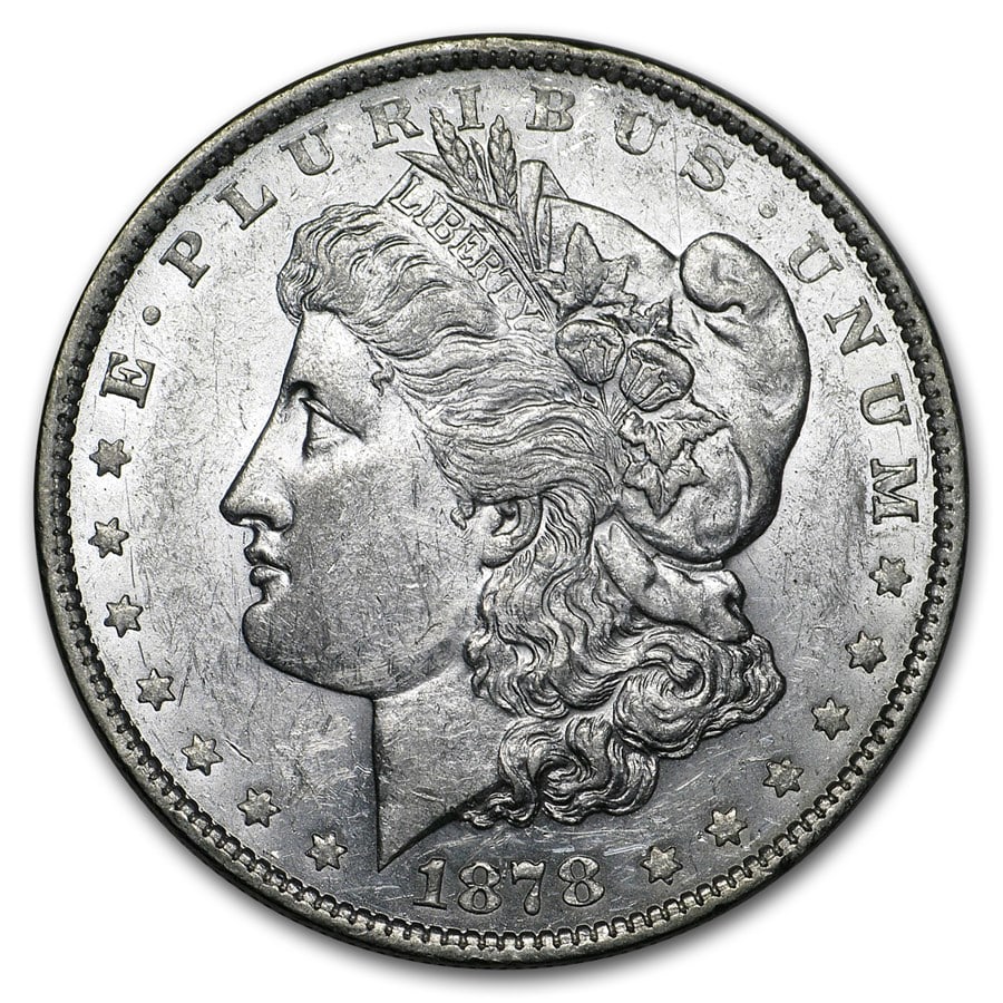1878- MS-61+ Morgan Dollar-Non Graded: The 1878 Morgan Silver Dollar MS-61+ (Non-Graded) showcases strong original luster with attractive detail and minimal contact marks for the grade, representing the first year of the iconic Morgan seri