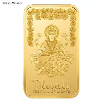 NO ASSAY - 1 oz PAMP Suisse Diwali Lakshmi Gold Bar .9999 Fine (1 of 2)