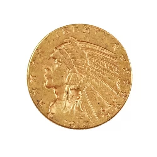 $5 Gold Indian 1910-S Extra Fine (1 of 2)