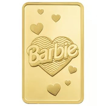 1 Gram PAMP Suisse Barbie Valentines Day Gold Bar (in Assay) (1 of 2)