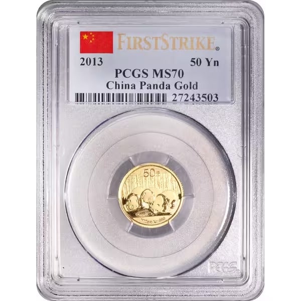China 50 Yuan Tenth Ounce Gold Panda 2013 MS70 PCGS First Strike - Golden Eagle Coins (1 of 2)