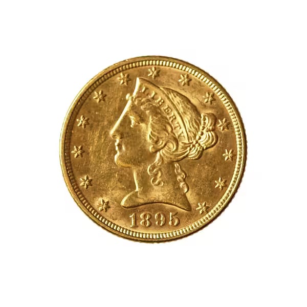 $5 Gold Liberty 1895 AU (1 of 2)