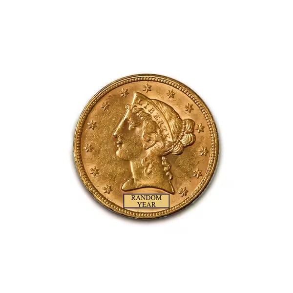 Early Gold Bullion $5 Liberty Extra Fine (1 of 2)