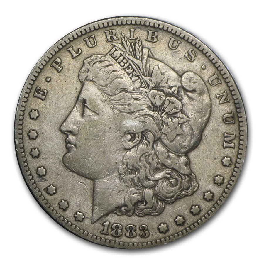 1883-S Morgan dollar: The 1883-S Morgan Dollar (Non-Graded) is a San Francisco Mint issue featuring the classic Liberty and eagle design. With moderate circulation wear, it remains a sought-after piece due to the relative 