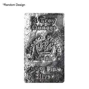 3 oz Generic Silver Bars .999 Fine: This lot of 3 oz Generic Silver Bars is crafted in .999 fine silver. Each bar offers a straightforward design focused on weight and purity. Ideal for incremental silver stacking and diversification. T