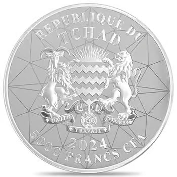 2024 Chad 1 oz Silver Multifaceted American Eagle Ultra High Relief: This 2024 Chad 1 oz Silver American Eagle Coin features a striking multifaceted design with ultra high relief. Minted in .999 fine silver, it reimagines the iconic eagle with a modern geometric style.
