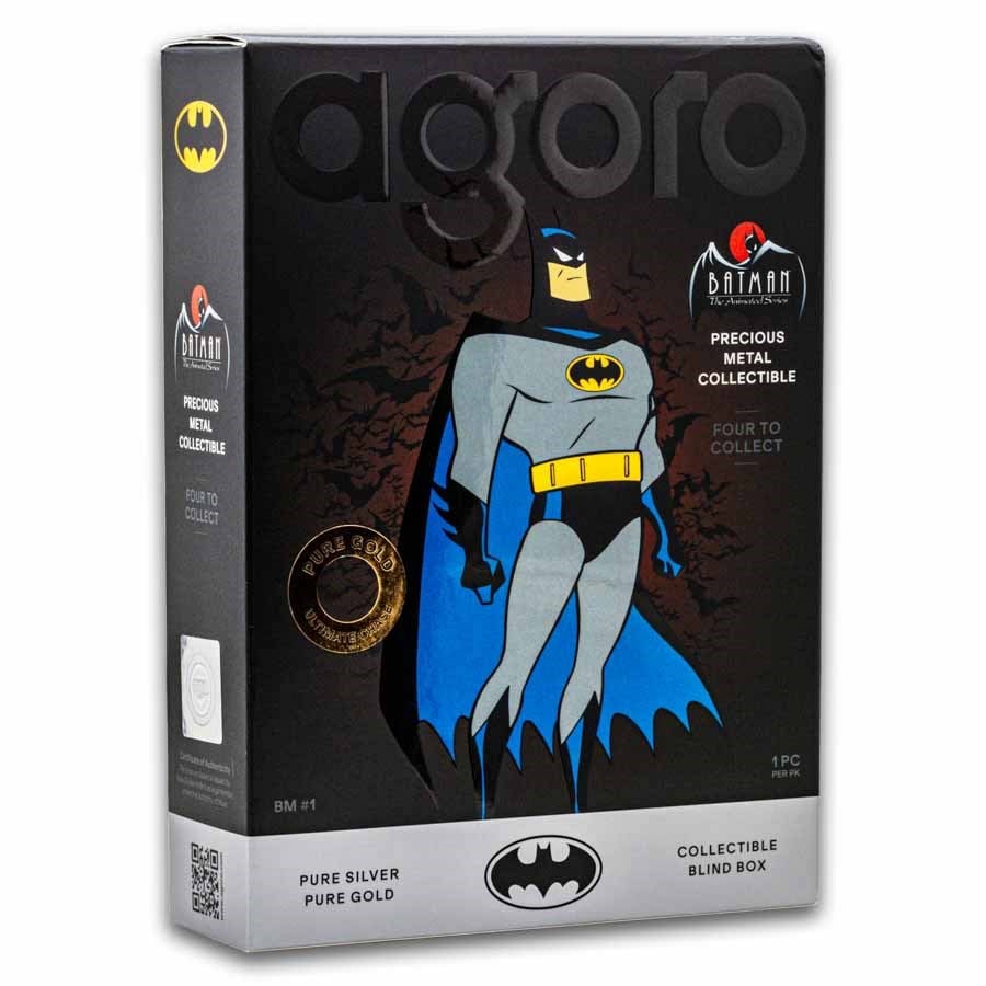 2026 Niue 1/2 oz DC: Batman: The Animated Series - Blind Box: 2026 Niue 1/2 oz DC: Batman: The Animated Series Blind Box – ultra-collector surprise release containing either .999 silver or .9999 gold, with randomized animated-era Batman artwork and sealed reve