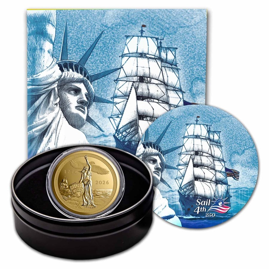 2026 Sail4th 250 1 oz Gold Proof Round (w/Tin & COA) (1 of 2)