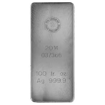 Vintage 100 oz Royal Canadian Mint (RCM) Silver Bar .9999 Fine (1 of 2)