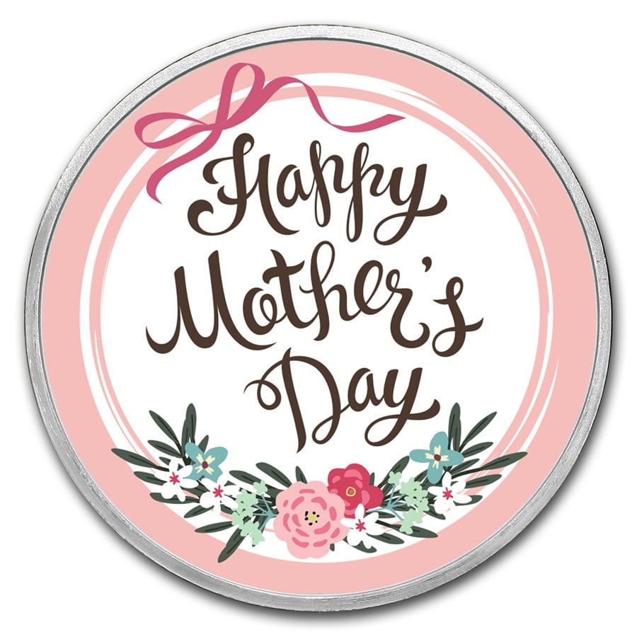 1 oz Silver Colorized Round - APMEX (Happy Mother's Day): The 1 oz Silver Colorized Round (Happy Mother?s Day) is a duplicate-themed release from APMEX, crafted in .999 fine silver and weighing 1 troy ounce. Featuring vibrant colorized artwork dedicated to M