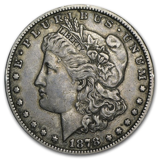 1878-CC Morgan Dollar: The 1878-CC Morgan Dollar from the historic Carson City Mint is a highly sought-after key early issue with Western frontier heritage. Struck in 90% silver, this scarce ?CC? mintmark coin carries excep