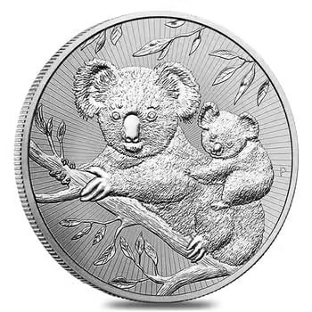 2018 2 oz Silver Australian Piedfort Koala Perth Mint .9999 Fine BU Next Generation Series: This 2 oz .9999 fine silver Piedfort Koala coin from Perth Mint’s Next Generation Series showcases a mother and baby koala in detailed Brilliant Uncirculated finish. The thicker Piedfort format adds