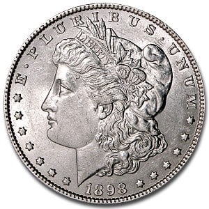 1898- Morgan Dollar Cracked From Roll (1 of 2)