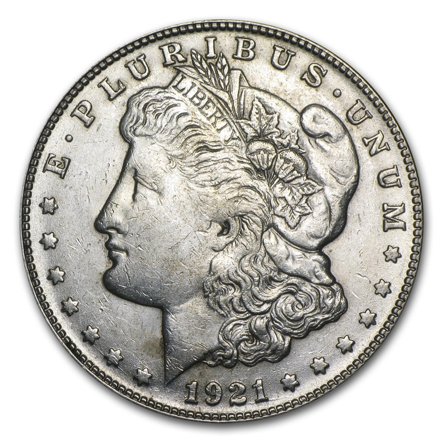 1921-S Morgan Dollar Cracked From Roll: The 1921-S Morgan Dollar (Cracked From Roll) displays strong San Francisco detail and fresh mint brilliance. A 90% silver final-year issue with lasting collector and investment appeal.