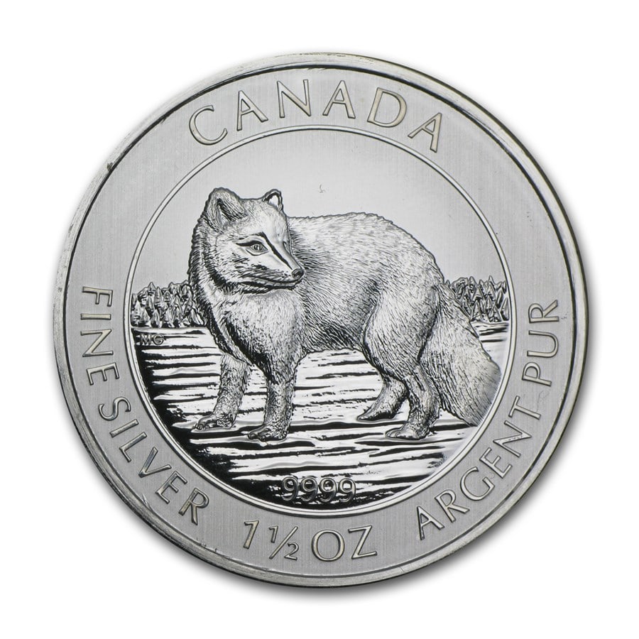 2014 Canada 1.5 oz Silver $8 Arctic Fox BU (Abrasions) (1 of 2)