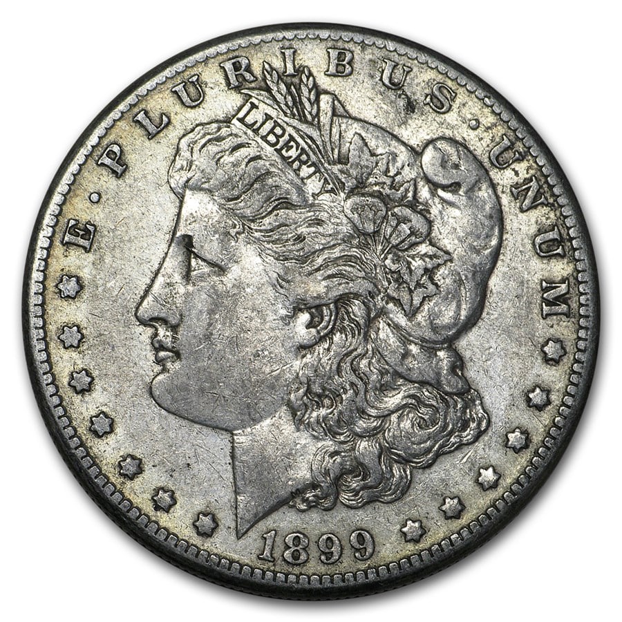 1899-O Morgan Dollar: The 1899-O Morgan Dollar from the New Orleans Mint offers historic Southern mint appeal in classic 90% silver format.