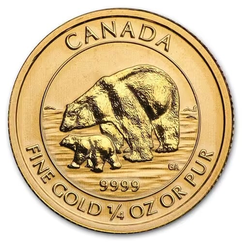 2015 Canada 1/4 oz Gold Polar Bear Uncirculated in Original Mint Plastic (1 of 2)
