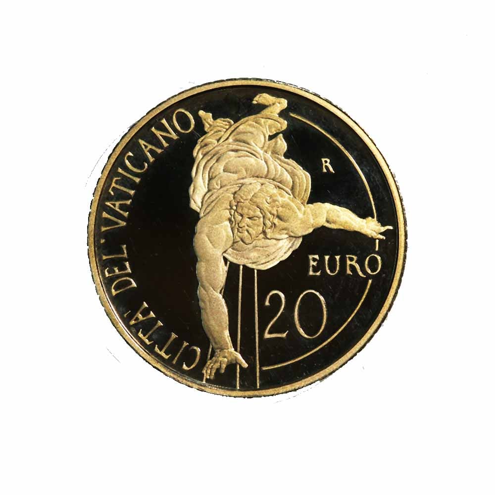 Vatican City 20 Euro Gold 2012 PF Restoration of Pauline Chapel: The 2012 Vatican City 20 Euro Gold PF Restoration of Pauline Chapel is a beautifully struck proof coin issued by Vatican City Mint, composed of fine gold. This commemorative release celebrates the res