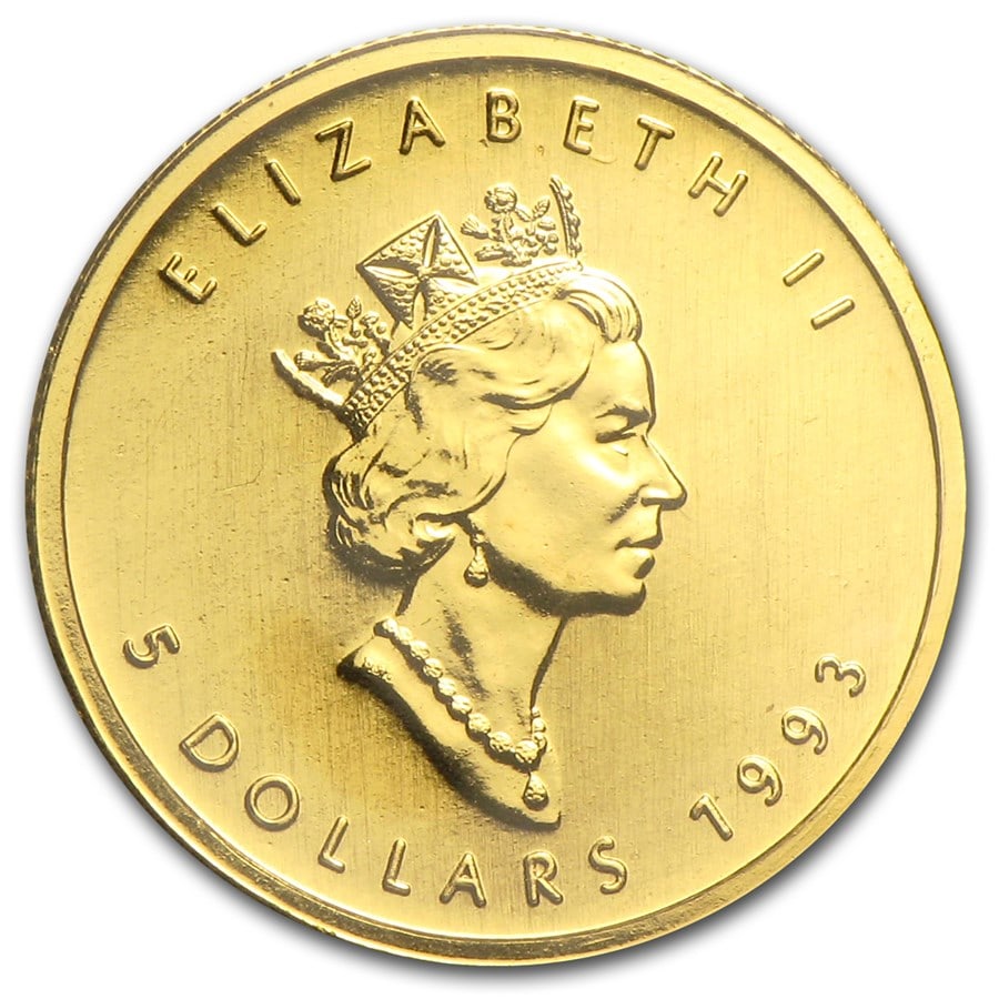 1993 Canada 1/10 oz Gold Maple Leaf BU (1 of 2)