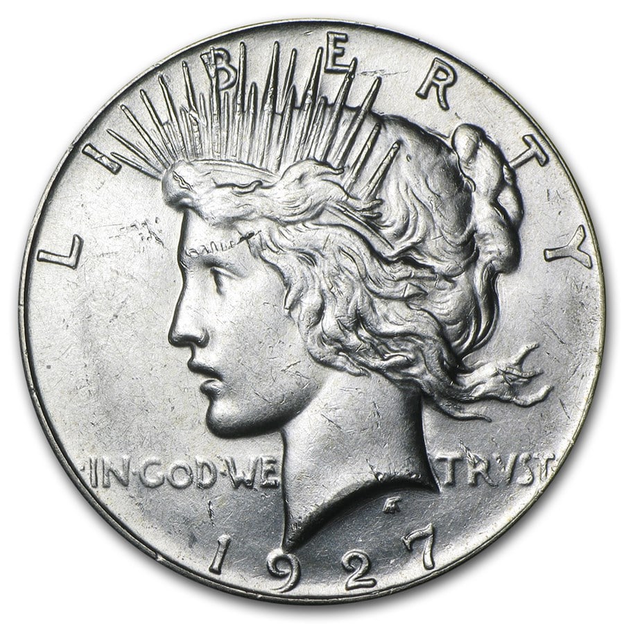 1927- MS-61+ Peace Dollar-Non Graded: The 1927 MS-61+ Peace Dollar presents bold detail and attractive luster in classic 90% silver composition. A desirable late-1920s Mint State issue
