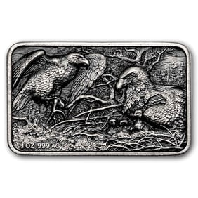 2026 Benin 1 oz Silver Antique P. De Greef Eagle Family: The 2026 Benin 1 oz Silver Antique P. De Greef Eagle Family is a beautifully designed collectible coin issued for the Republic of Benin, struck in .999 fine silver with an antique finish. This release