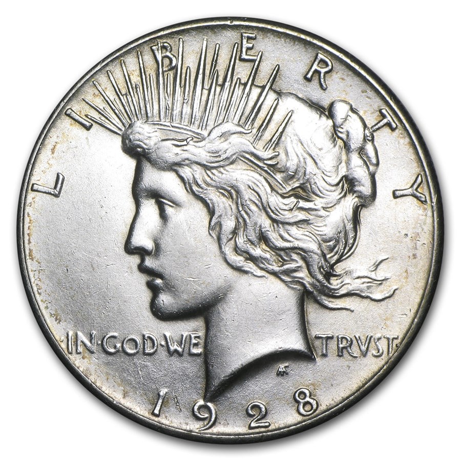1928- Peace Silver Dollar: The 1928 Peace Dollar is a key-date issue and the lowest mintage of the series. Struck in 90% silver, it remains one of the most sought-after Peace Dollars.