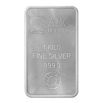 1 Kilo ABC Refinery Eureka Silver Bar .9999 Fine: Minted by ABC Refinery, this 1 kilo bar showcases .9999 fine silver purity. The Eureka design reflects Australian heritage and craftsmanship. ABC Refinery is LBMA-accredited, ensuring global trust. A 