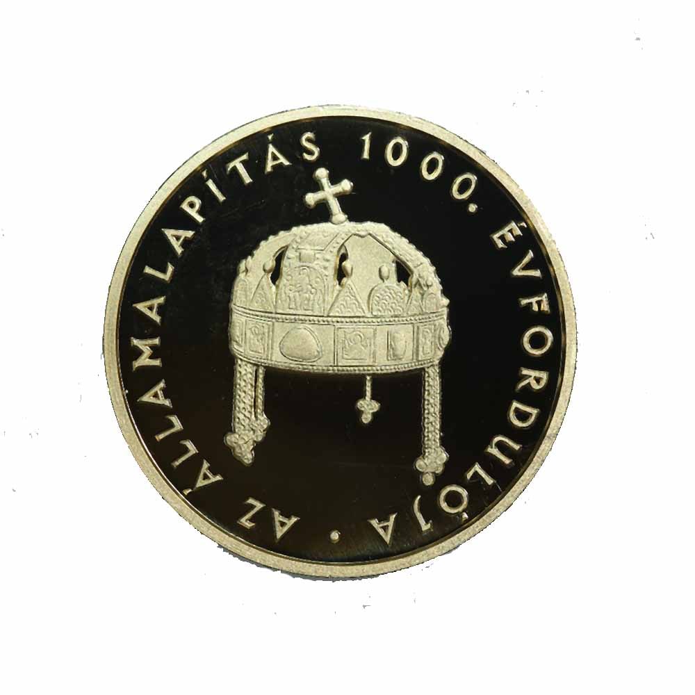 Hungary 20000 Forint Gold PF 1999 Hungarian State Millenium: The Hungary 20,000 Forint Gold PF 1999 Hungarian State Millennium is a proof gold coin issued to celebrate 1,000 years of the Hungarian state. Struck with exceptional detail and finish, it reflects Hu
