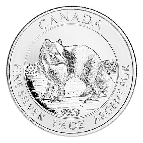 2014 Canadian Silver $8 Arctic Fox 1.5 Ounces (1 of 2)
