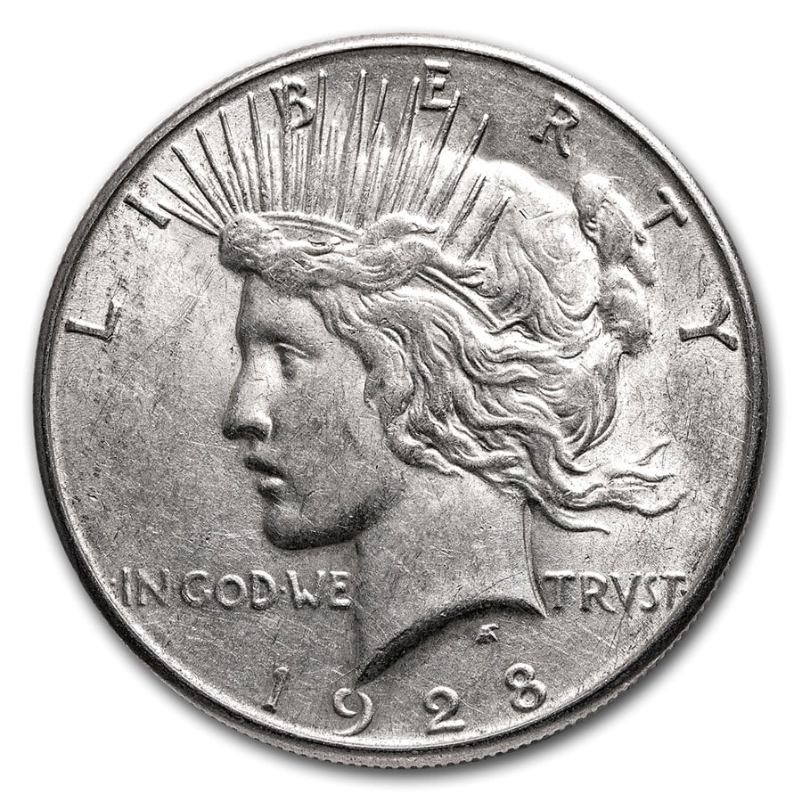 1928 - S- Peace Silver Dollar: The 1928-S Peace Dollar offers desirable San Francisco mint heritage in classic 90% silver format. A popular branch-mint issue with steady numismatic appeal.