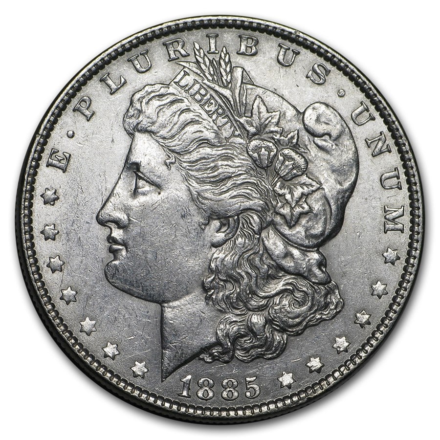 1885- Morgan Dollar Cracked From Roll: The 1885 Morgan Dollar (Cracked From Roll) shows bright original surfaces and attractive mint brilliance. A popular 90% silver date with strong collector and bullion appeal.