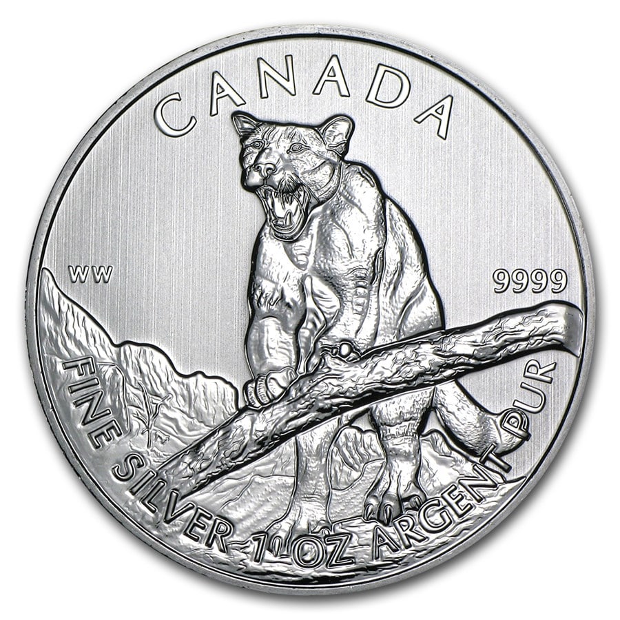 2012 Canada 1 oz Silver Wildlife Series Cougar (1 of 2)
