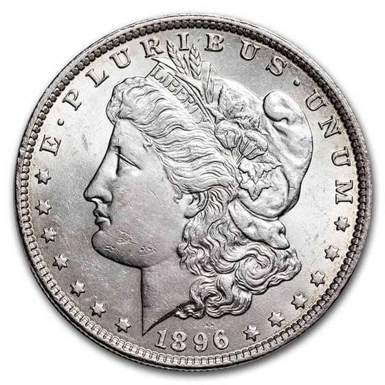 1896- Morgan Dollar Cracked From Roll: The 1896 Morgan Dollar (Cracked From Roll) presents fresh, bright surfaces and strong original luster. A 90% silver classic with excellent crossover appeal.