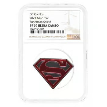 2021 Niue 1 oz DC Comics Superman Shield Proof Silver Coin NGC PF 69 (1 of 2)