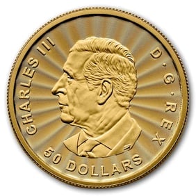 2026 Canada 1 oz Gold $50 The Majestic Wolf (Premium Bullion): The 2026 Canada 1 oz Gold $50 The Majestic Wolf (Premium Bullion) is a striking gold coin from the Royal Canadian Mint, struck in .9999 fine gold and containing 1 troy ounce of pure gold. Featuring a 