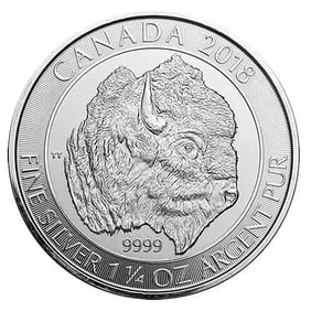 2019 Canadian Silver $8 Bison 1.25 Ounces (1 of 2)