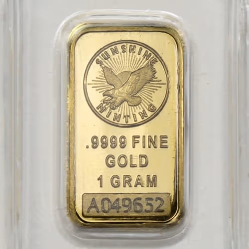 1 Gram Sunshine Gold Bar (New w/ Assay, MintMark SI) (1 of 2)