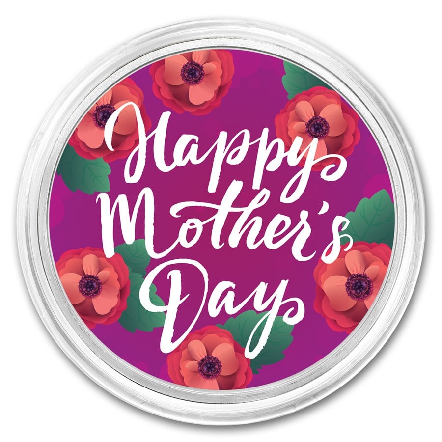 1 oz Ag Colorized Round - APMEX (Happy Mother's Day, Primrose) (1 of 2)