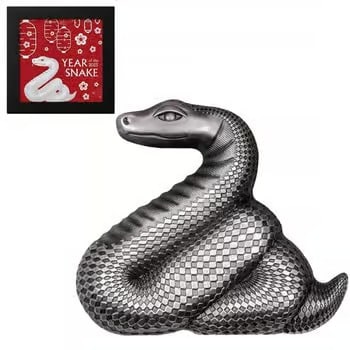 2025 Mongolia 1 oz Silver Lunar Year of The Snake Shaped Coin (1 of 2)